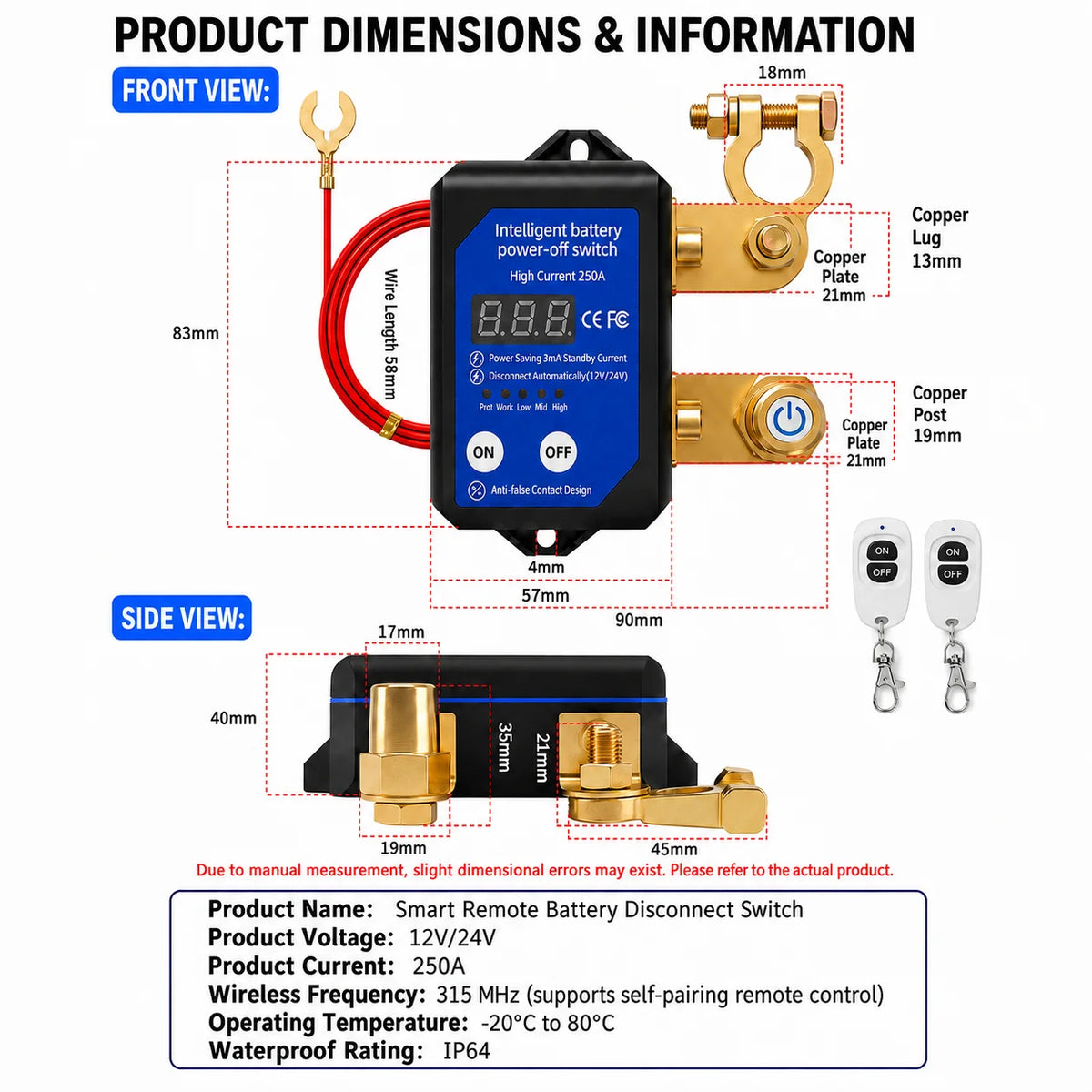 12/24V Remote Battery Disconnect Switch