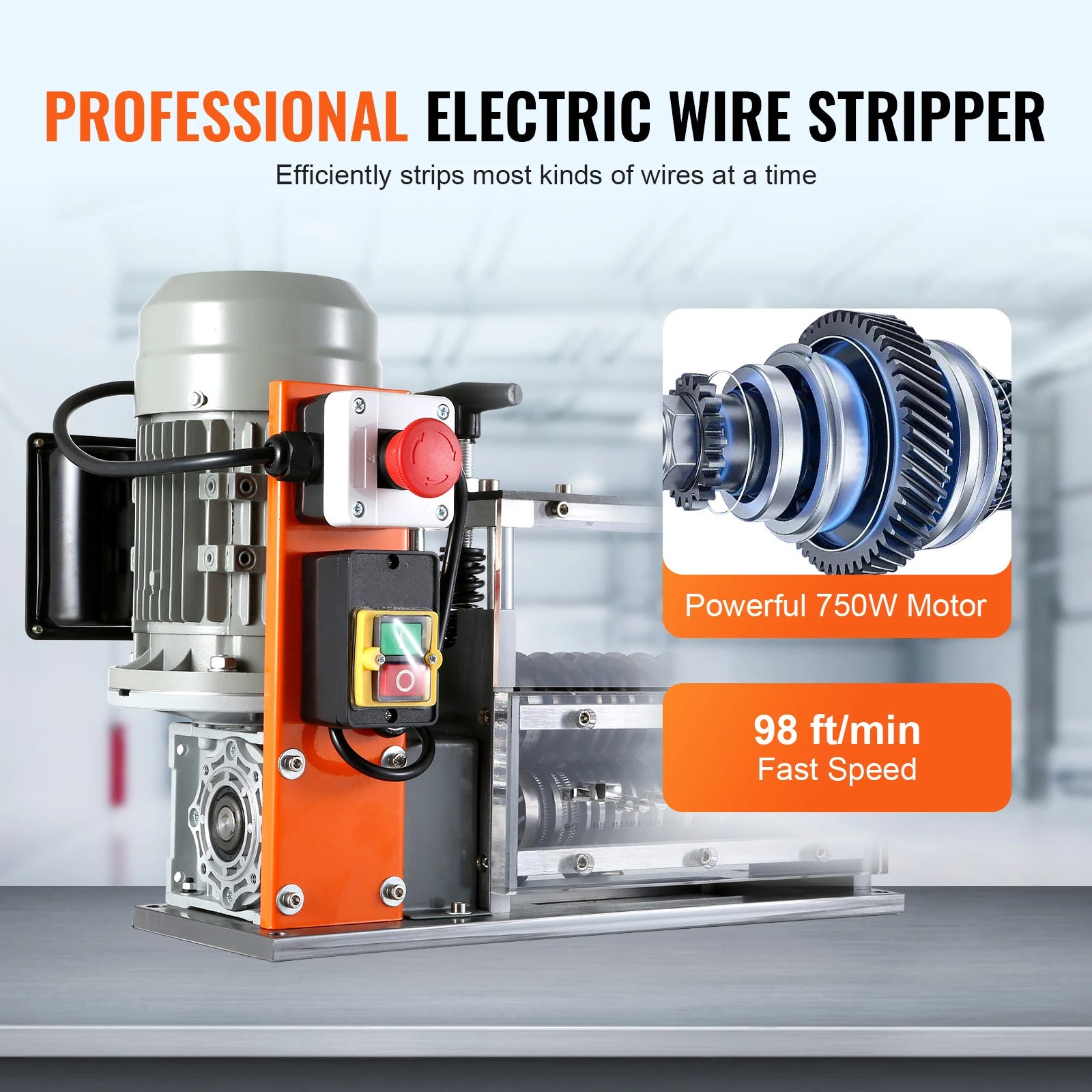 Elektrická odizolovací stroje 750W odizolovač kabelů 1,5–32 mm