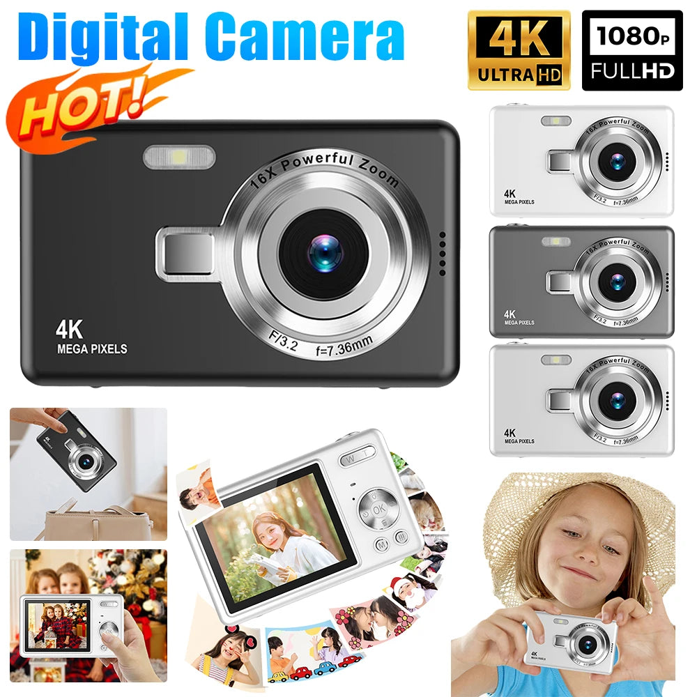 1080P vlogovacia kamera 96MP digitálna kamera s 16-násobným zoomom a IPS displejom