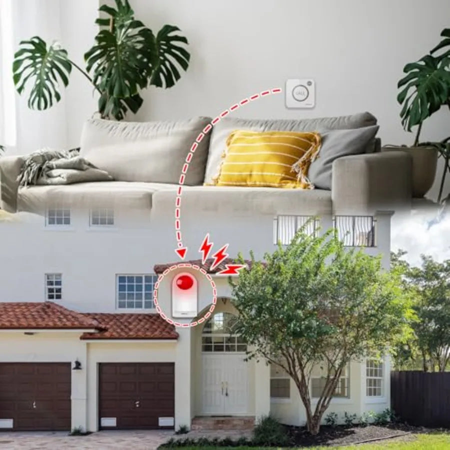 Outdoor SOS Alert System with Siren and 4 Panic Buttons