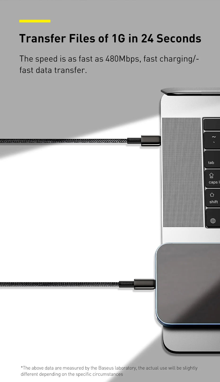 Cable Baseus 100W Tipo C para iPhone 15, Cable de Carga Rápida USB C PD para Macbook, Samsung, Xiaomi, Cable Tipo C USB C