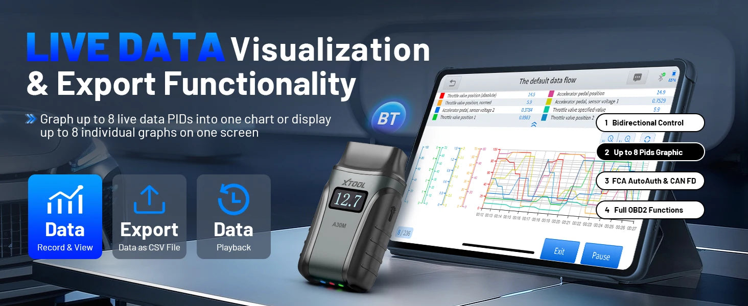 XTOOL A30M OBD2 skener Bluetooth diagnostický nástroj