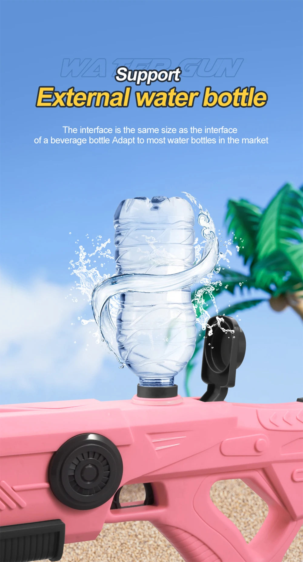 Electric Automatic Water Storage Gun Toys Portable Children Summer Beach Outdoor Fight Fantasy Spray Gun Toys Boy Kid Adult Game