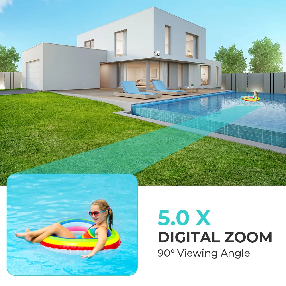 8MP 4K WiFi PTZ IP Camera with Auto Tracking and Two-Way Audio