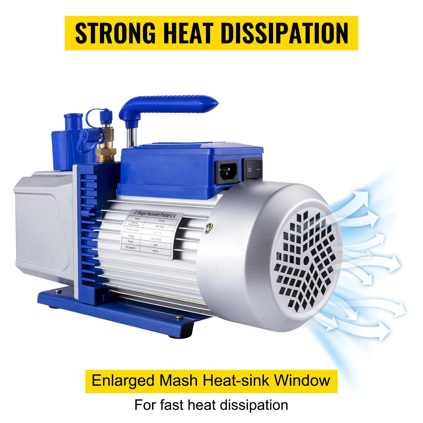 2 Stage Vacuum Pump 10 CFM 1 HP for HVAC and AC Refrigerant