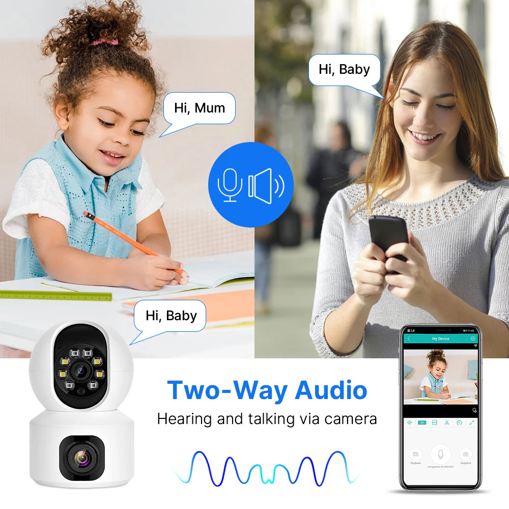 2K 4MP PTZ WiFi Security Camera with Two-Way Audio