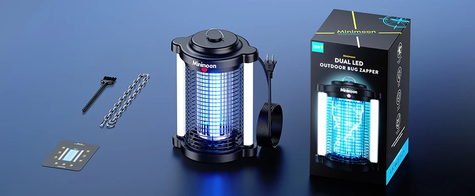 Électrocuteur d'insectes extérieur avec double lumière LED Piège à moustiques 4200V