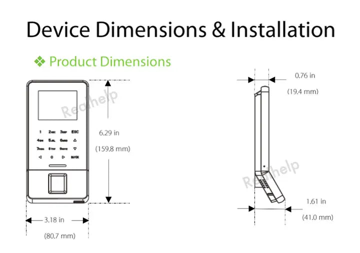 Docházkový terminál ZKTeco na otisky prstů s Wi‑Fi a 3000 šablonami