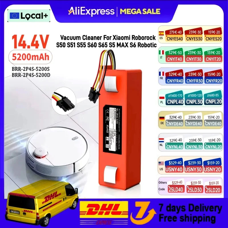 5200mAh Roborock Replacement Battery for Xiaomi & Roborock Vacuums