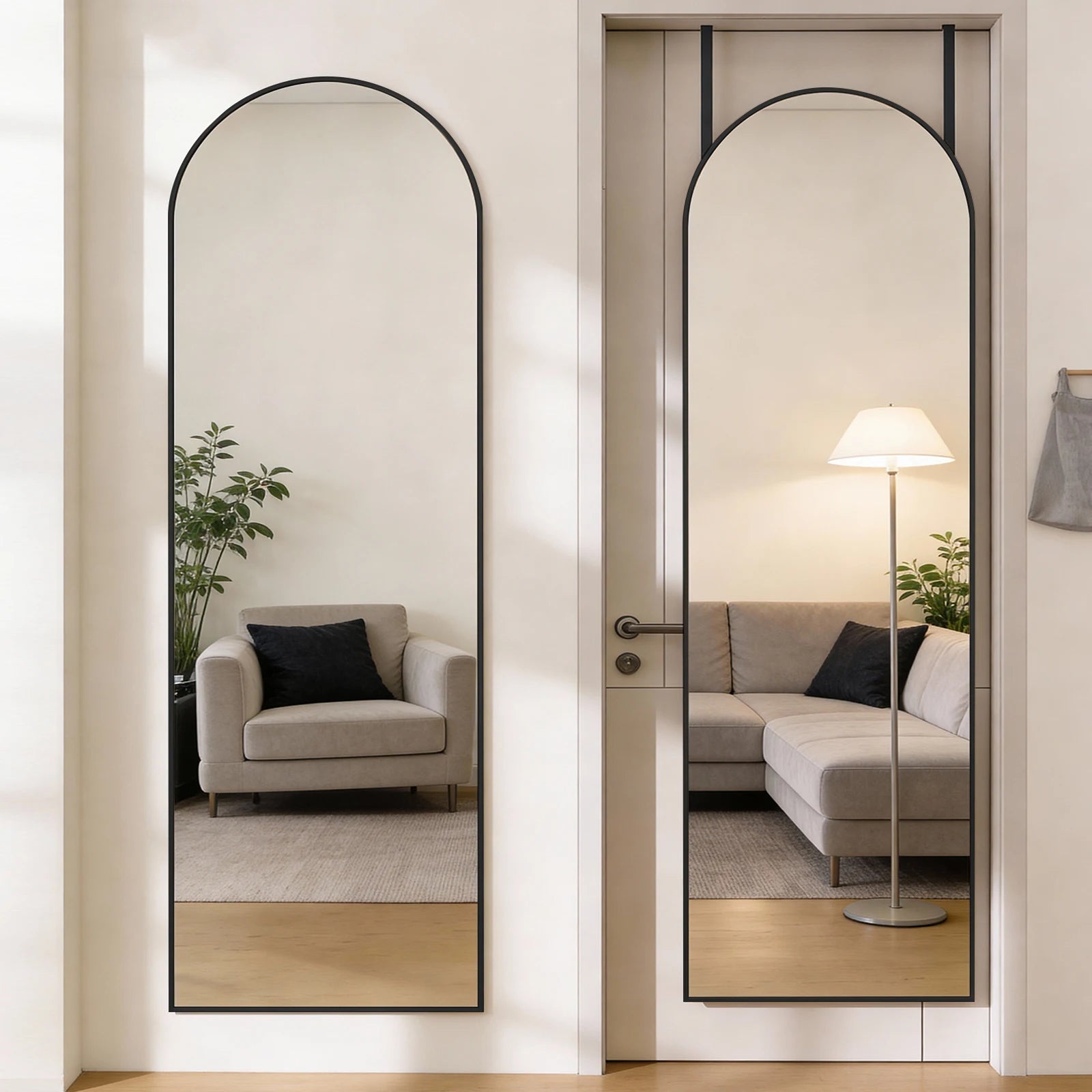47x14 Full Length Wall Mirror with Aluminum Frame, Hang or Lean