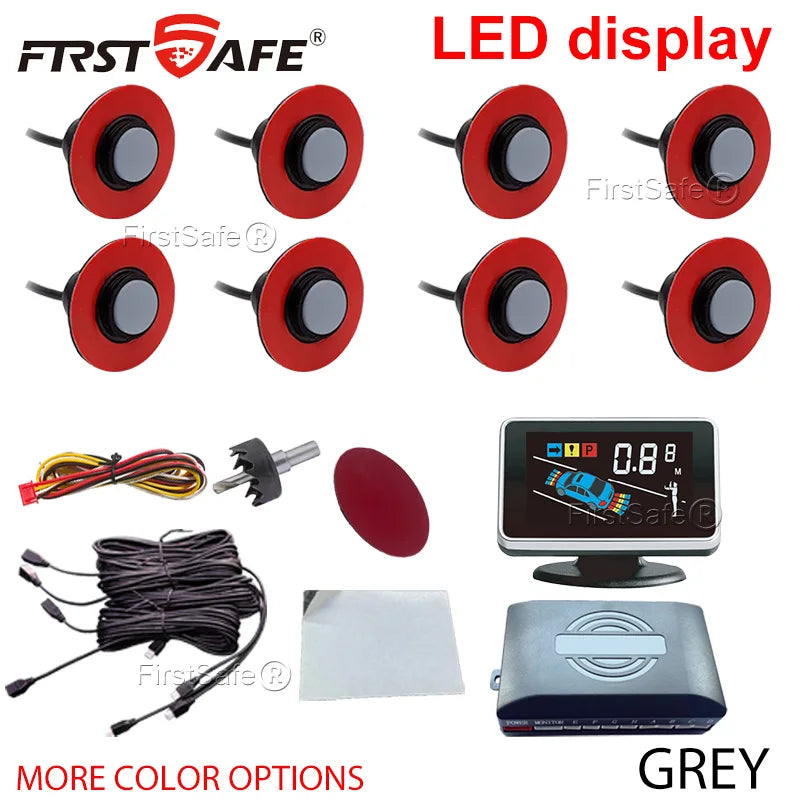 Car Parking Sensor System with LED Display & Voice Alerts Kit