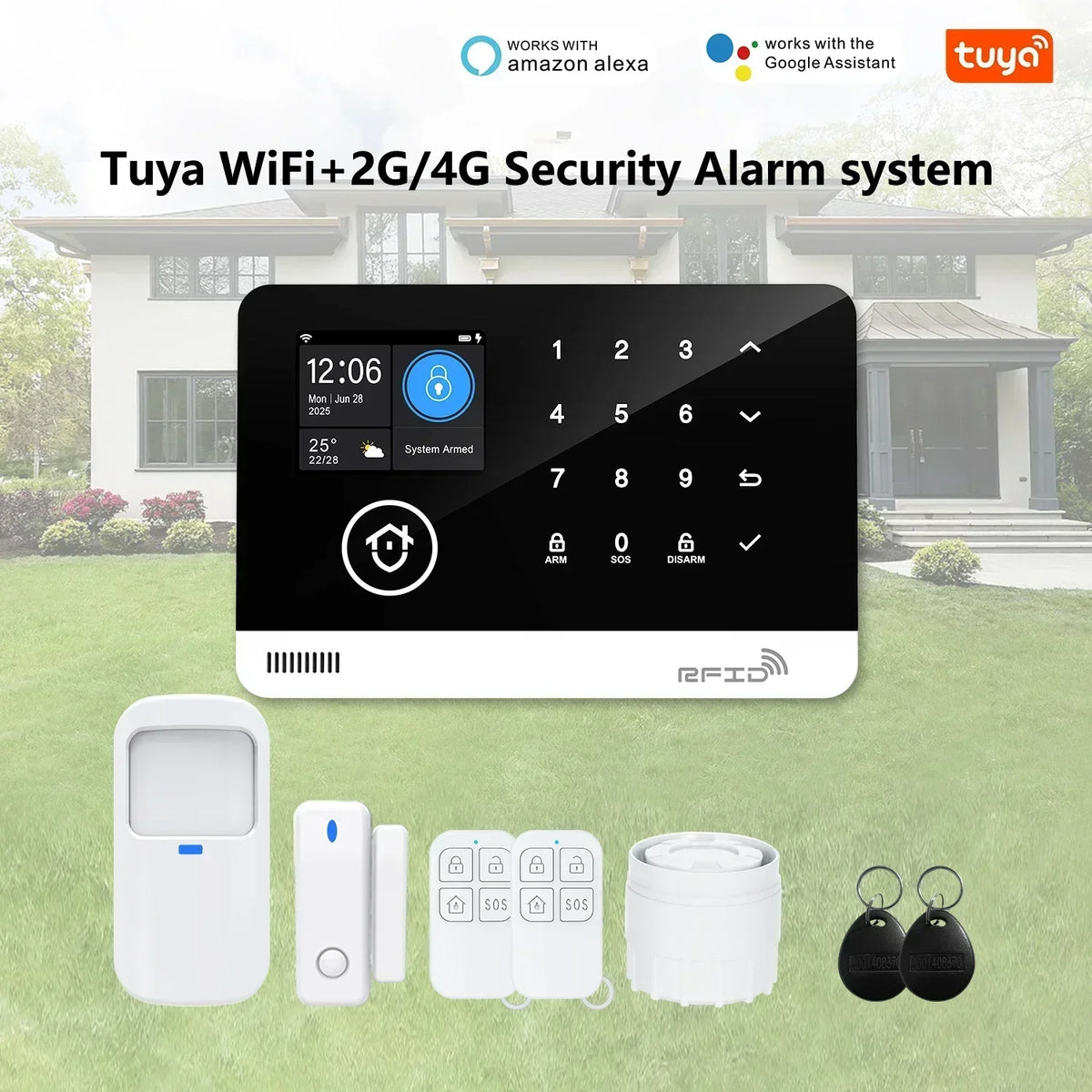 Tugard Okos Otthon Biztonsági Rendszer Készlet WiFi GSM vezeték nélküli 120dB sziréna mozgásérzékelő Tuya alkalmazás távvezérlés