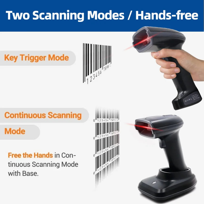 Handheld 1D/2D Barcode Scanner - Connection Options