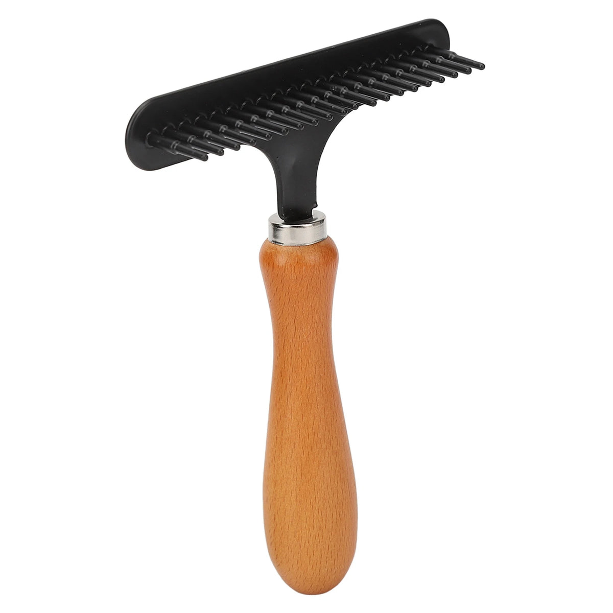 Pet Grooming Rake with Wooden Handle