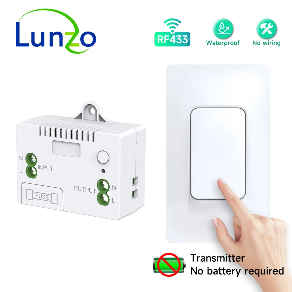 Interruttore a LED wireless cinetico 433MHz - kit opzioni