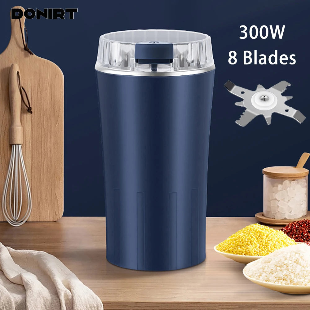 Moinho elétrico de cereais de 300 W com 8 lâminas de aço inoxidável