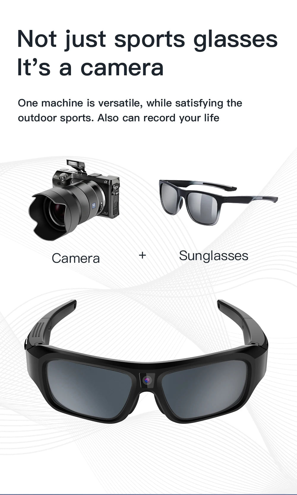 4K Video Glasses with 2-Hour Recording for Riding and Outdoor Use