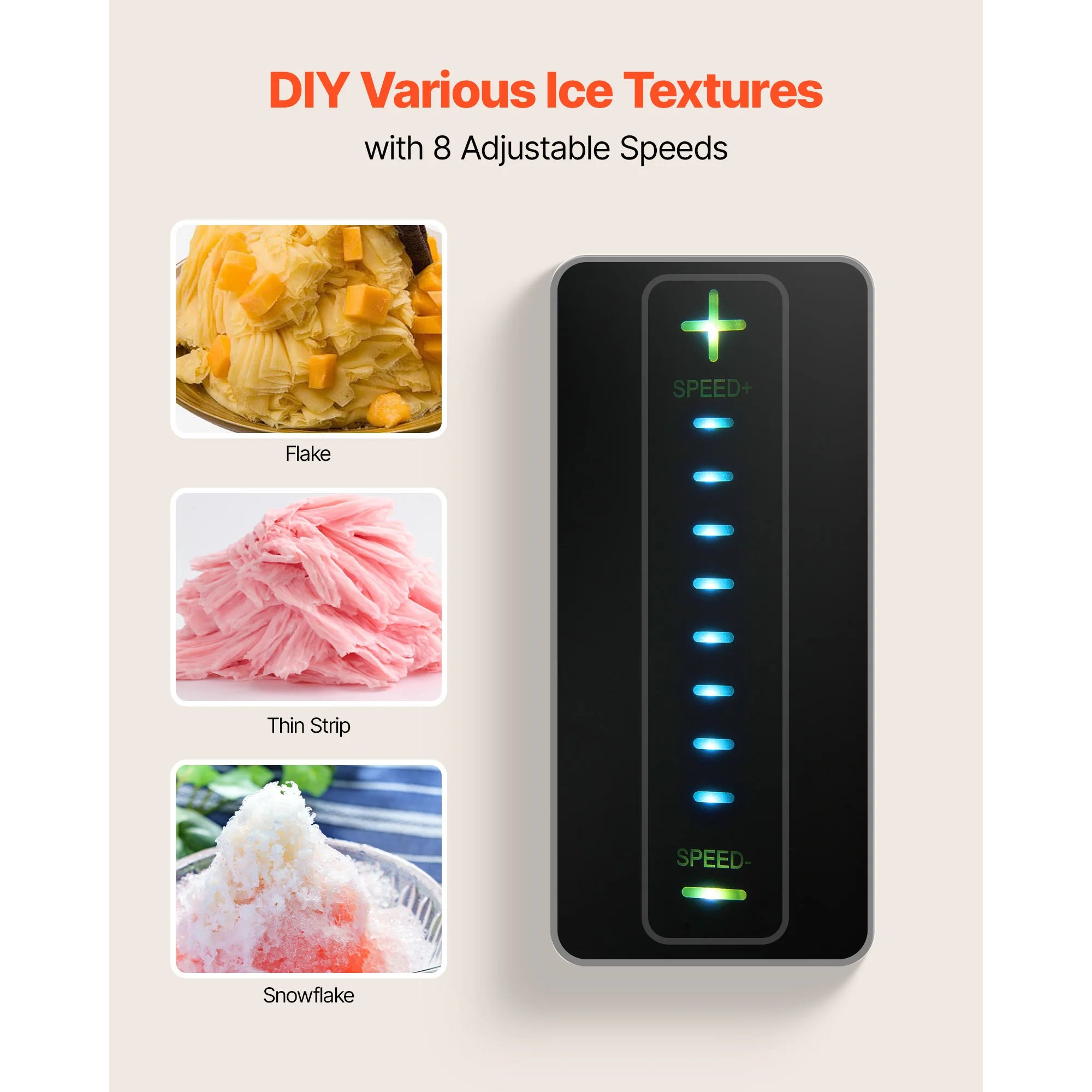 Snowflake Ice Maker Machine 44 lbs/24h Electric Shaved Ice