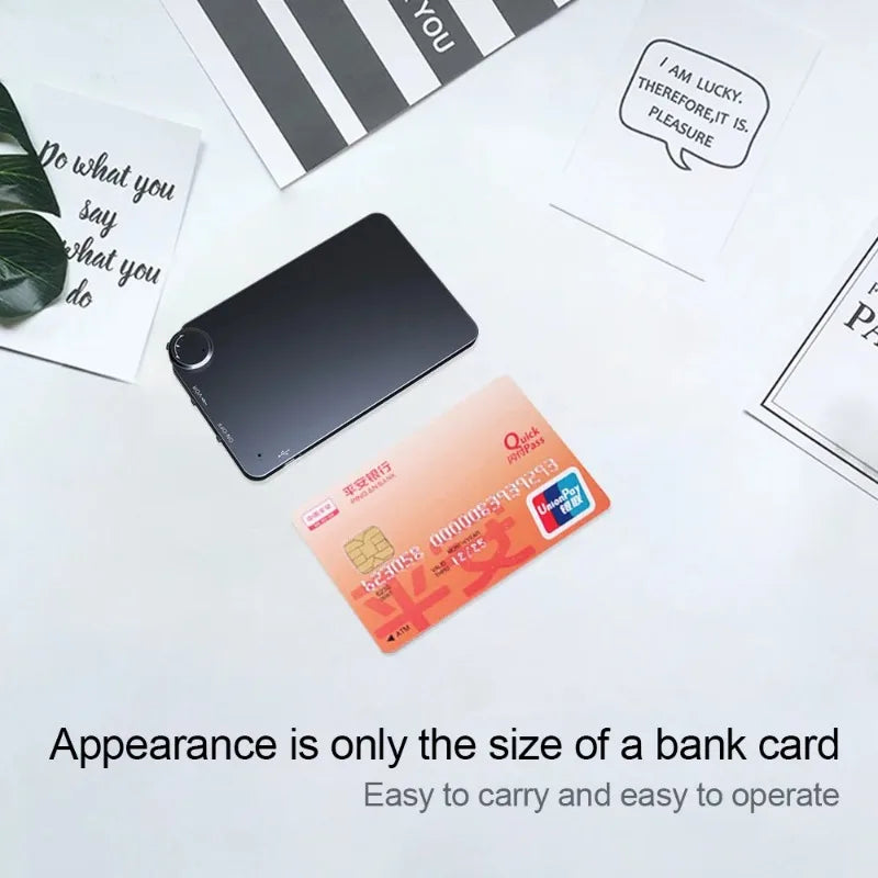 150 Hour Ultra-thin Card Digtal Voice Recorder Oculta 4-64GB Mini Activated Professional Sound Record Flash Drive Dictaphone MP3