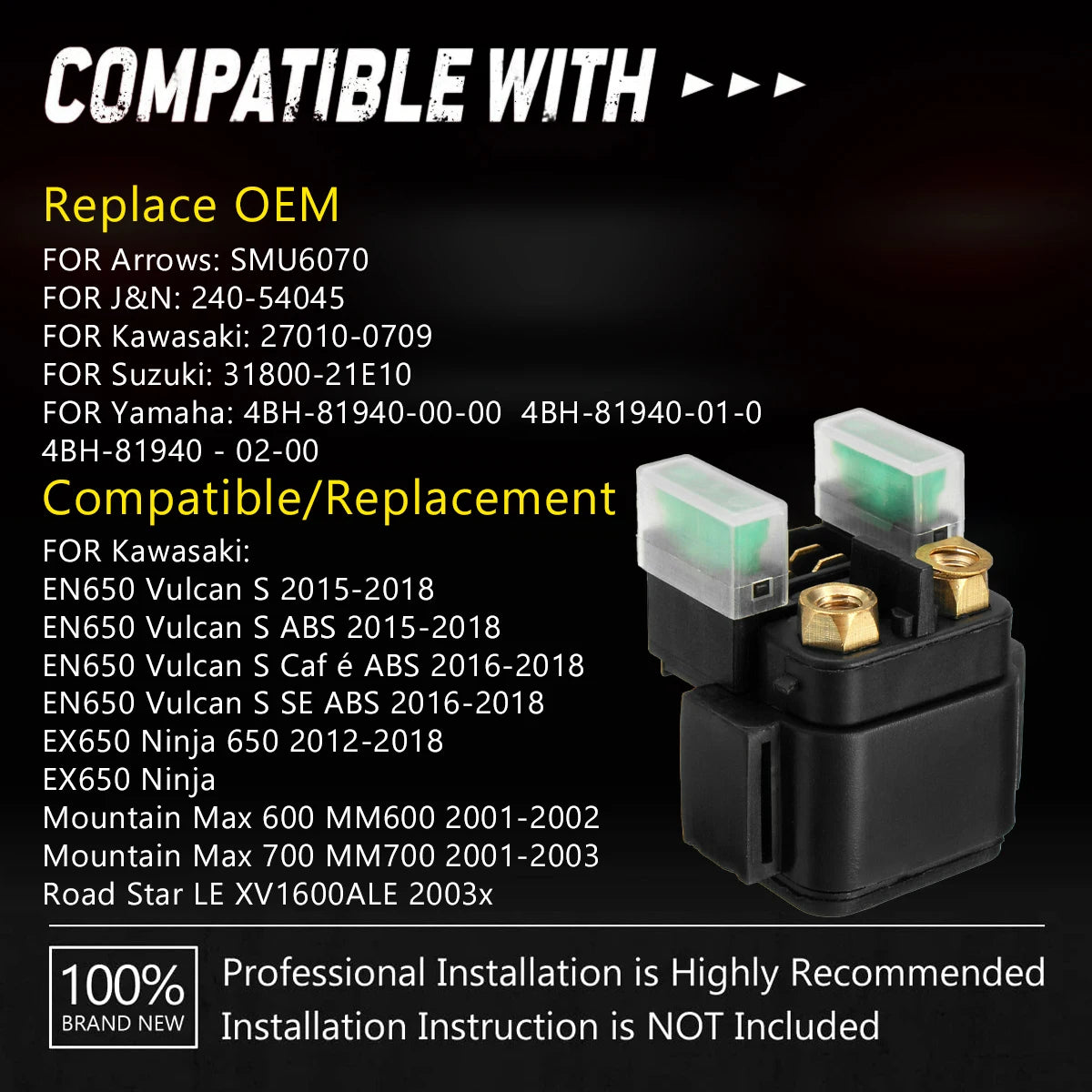 12V Starter Solenoid Relay, SMU6070 Reference
