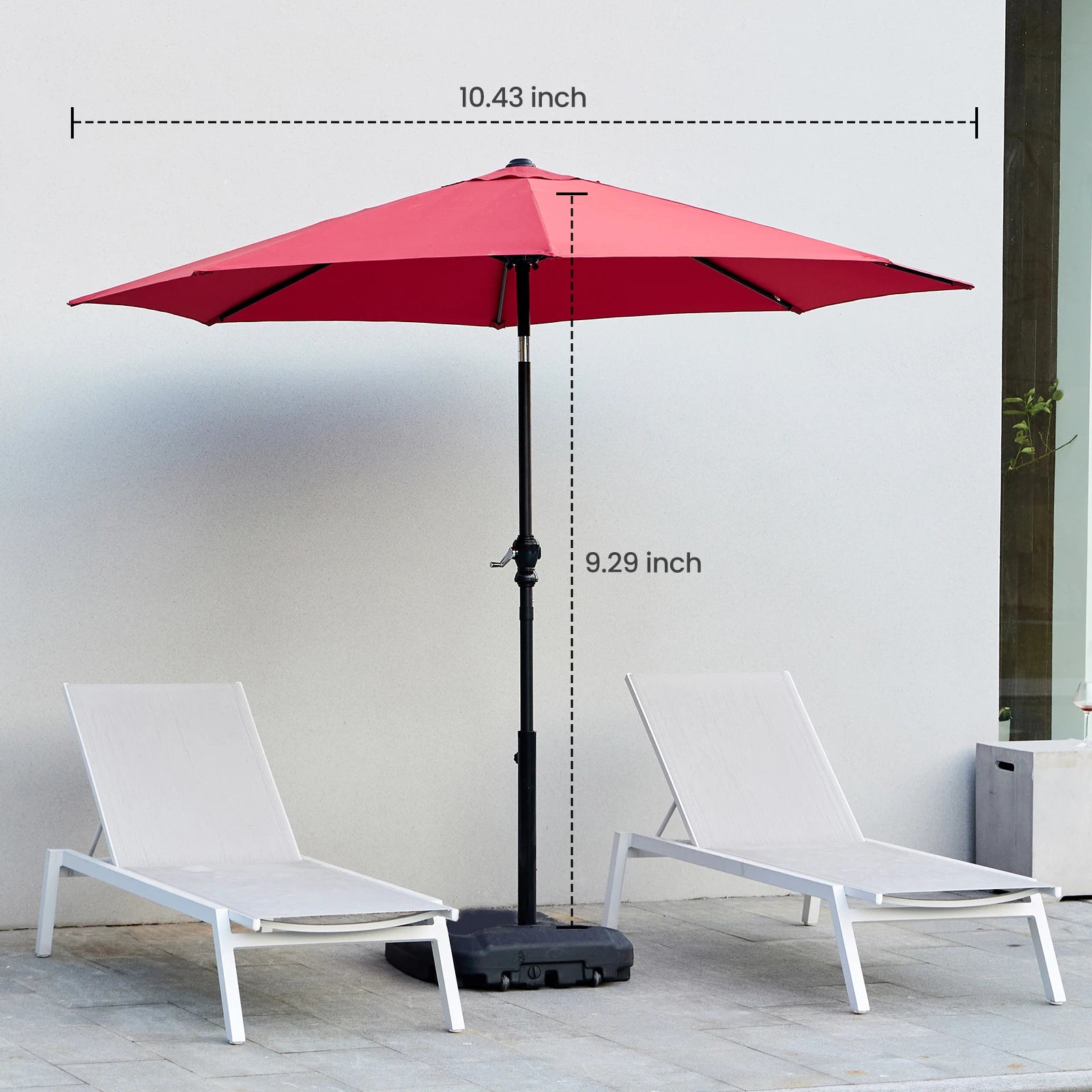 JHK Udendørs Patio 9FT Solsejl UV-beskyttelse til Have Robust Struktur Vandtætte Udendørs Paraplyer til Baghave Terrasse