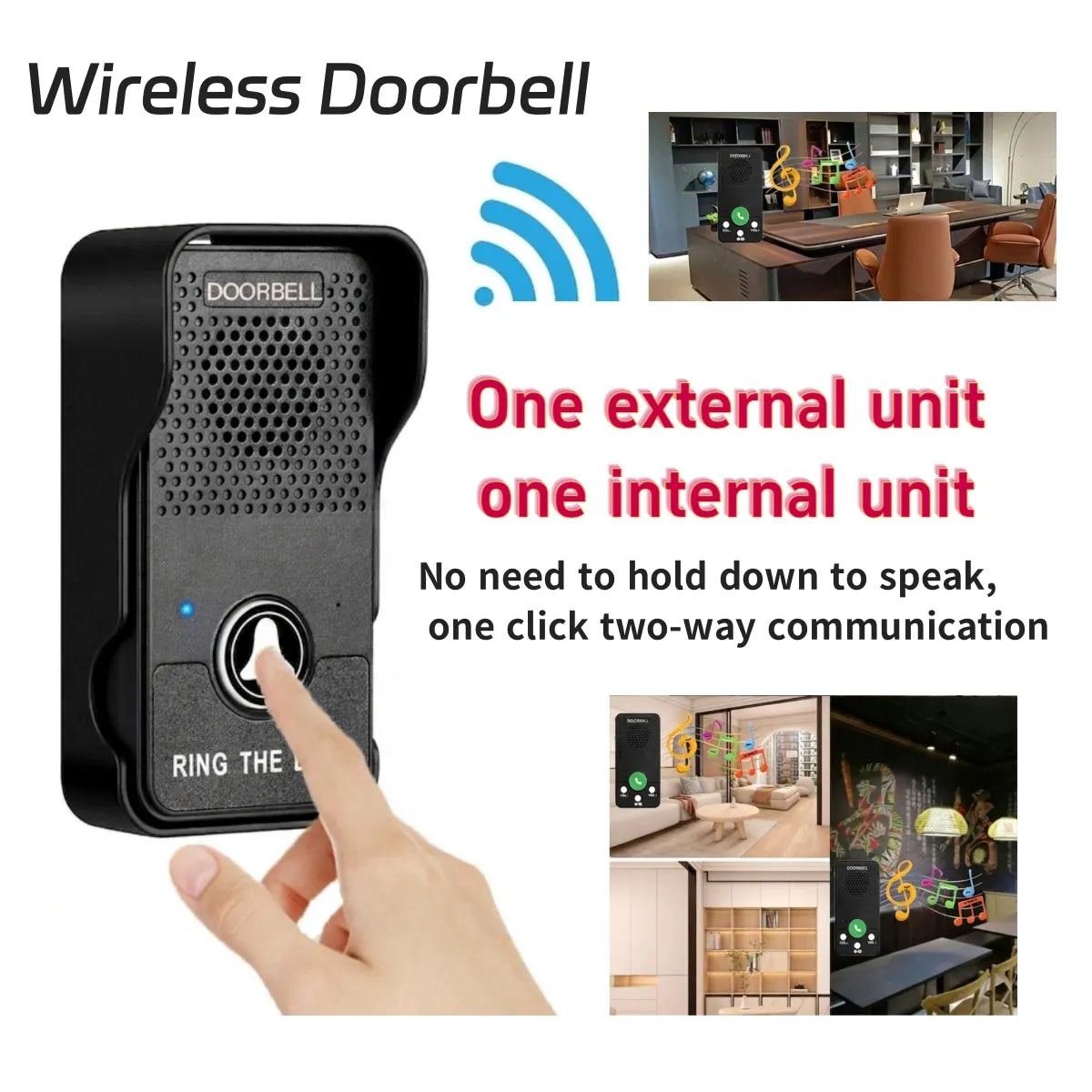Rechargeable Wireless Voice Doorbell Intercom