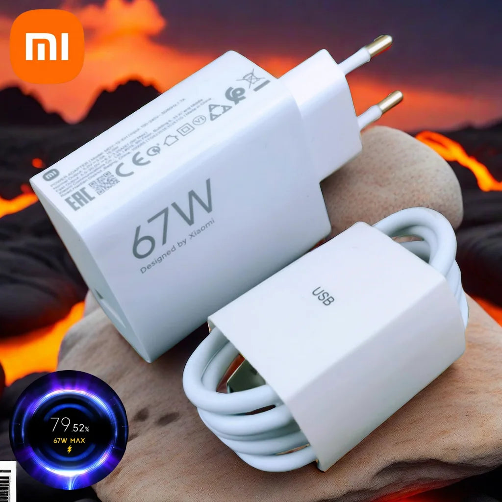 Cargador USB-A EU de 67 W con cable USB-C