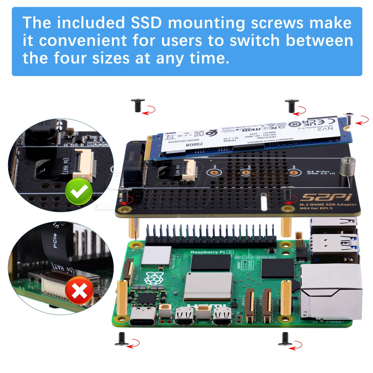 N04 NVMe Adapter Board for Raspberry Pi 5