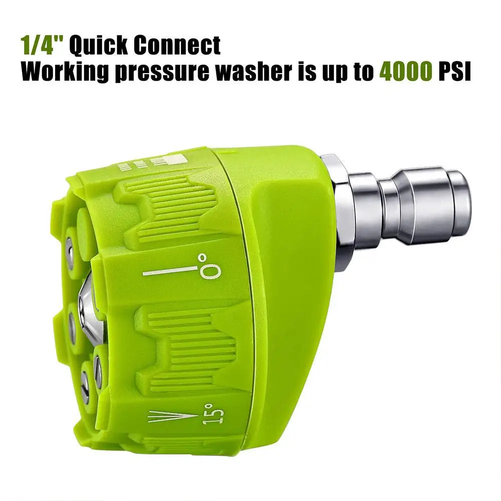 6 in 1 Quick Change-Over Nozzle 4000Psi High Pressure Washer Spray Nozzle 0 15 25 40 65 Degree Rotation Watering Nozzle