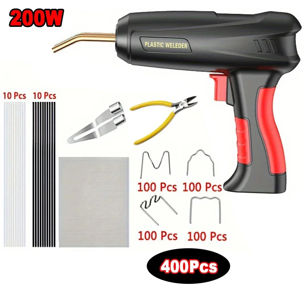 Upgraded 2 in 1 Plastic Welding Kit Hot Stapler Soldering Gun 6/4 Types Staples for Car Bumper Repair 200W Welder Machine Repair
