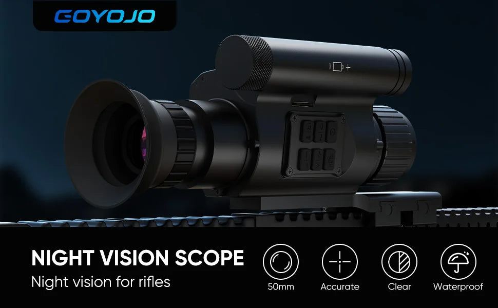 Night Vision Scope 50mm Focal Lens Vision Goggles for Night Hunting Camping 850nm Day/Night Vision Monocular with Camera&Video