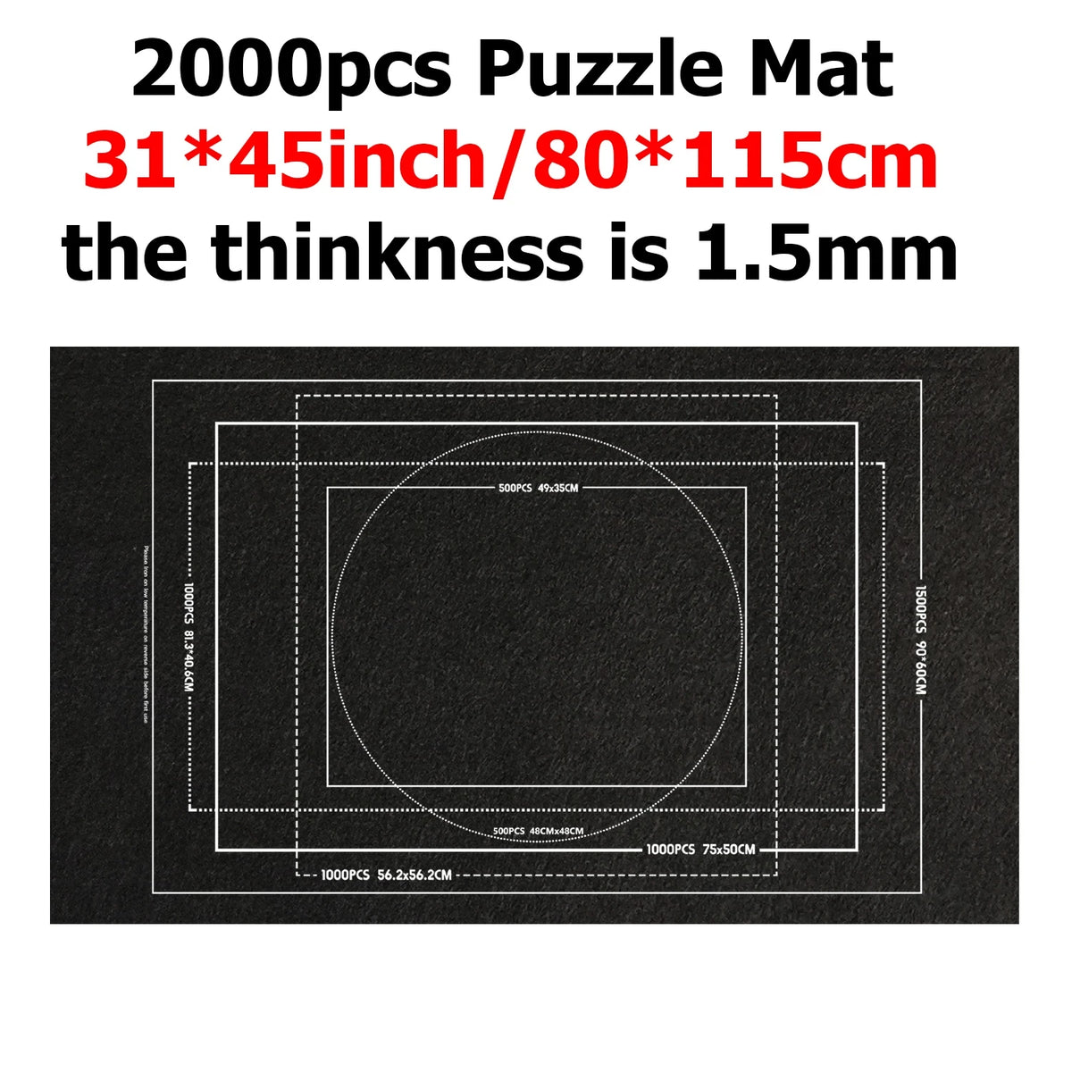 Covor pliant pentru puzzle-uri – Mărime și opțiuni de culoare