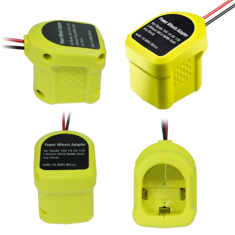 Ryobi 18V batteridrevet hjuladapter med 14 AWG-ledninger