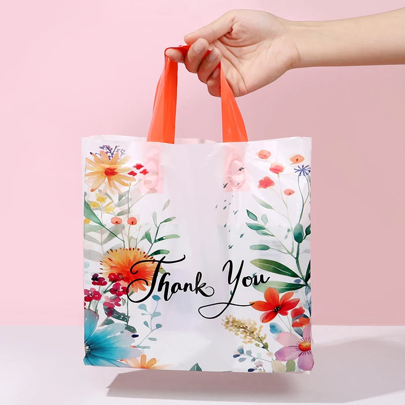 10/20/30 kom Hvala Vam poklon torbe cvjetni dizajn plastične torbe za vjenčanje rođendansku zabavu pakiranje poklona Dan zahvalnosti Božić