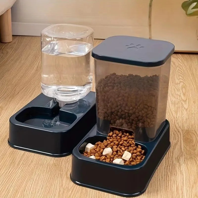 Automatic Portion-Controlled Pet Feeder with Water Dispenser for Cats and Dogs, Battery-Free Operation