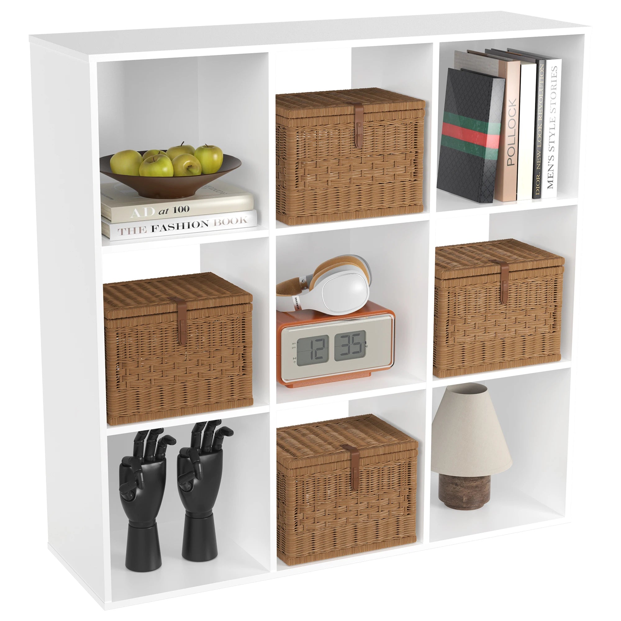 9 Cube Storage Organizer Wooden Bookcase Shelf for Home