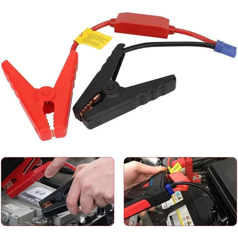 12 V startkabel med klemmer og EC5-stik