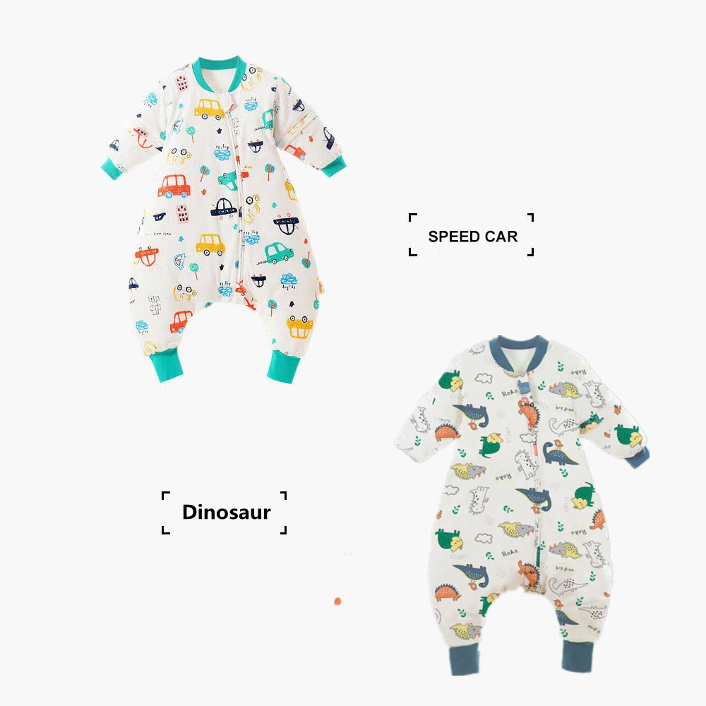 Baby Cartoon Split-Legged Sleepsack with Detachable Sleeves