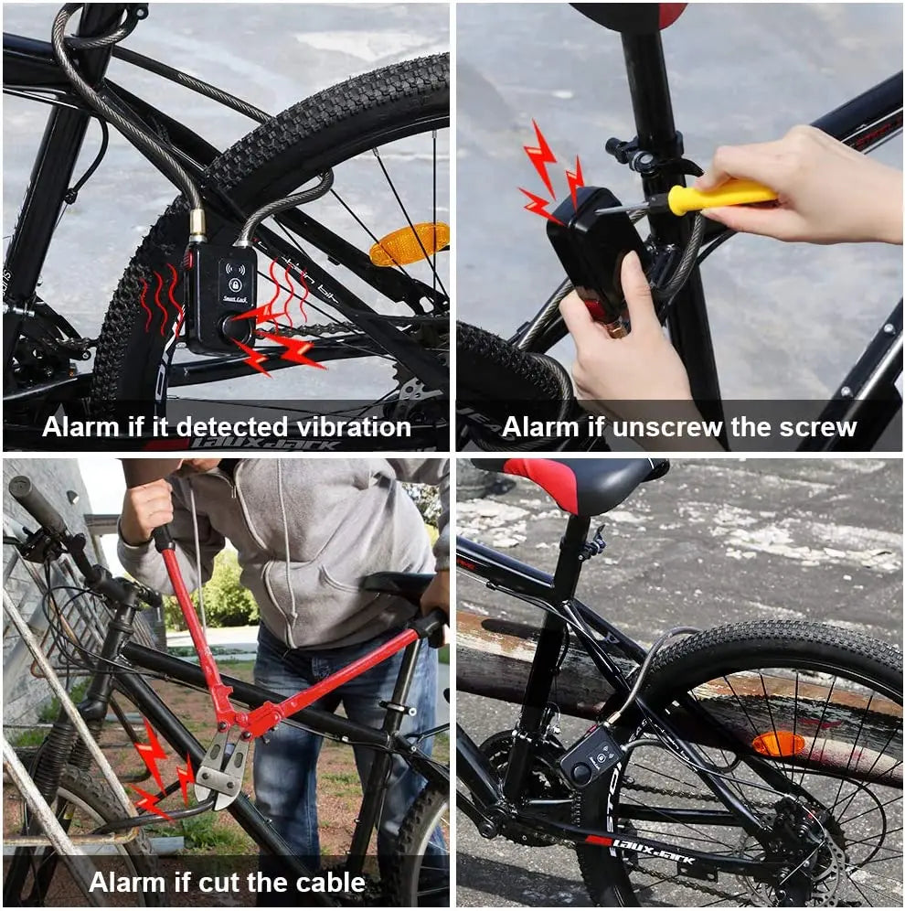 Bicycle Cable Alarm Lock with Remote