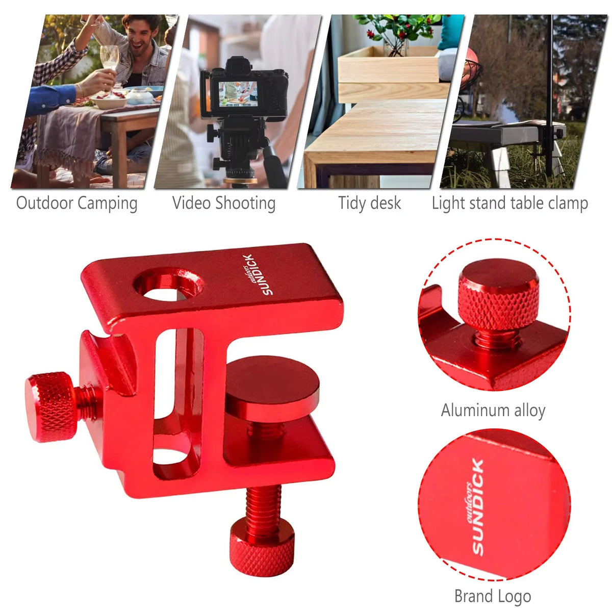 Camping Lantern Pole Table Clamp