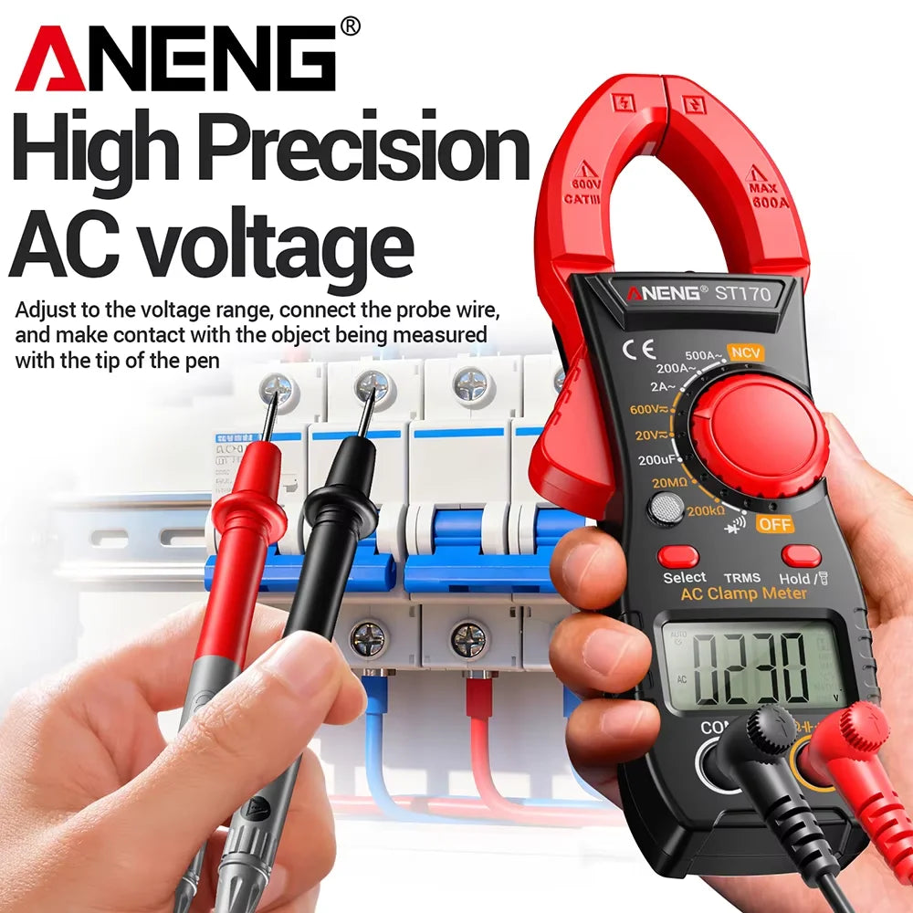 Clamp Meter Digital Multimeter NCV 1999 Counts AC/DC Voltage Ammeter Tester ANENG ST170 Capacitance Ohm Electrician Tester Tools