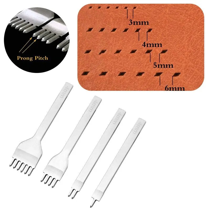 Leather Stitching Chisel Set — 1/2/4/6 Prongs