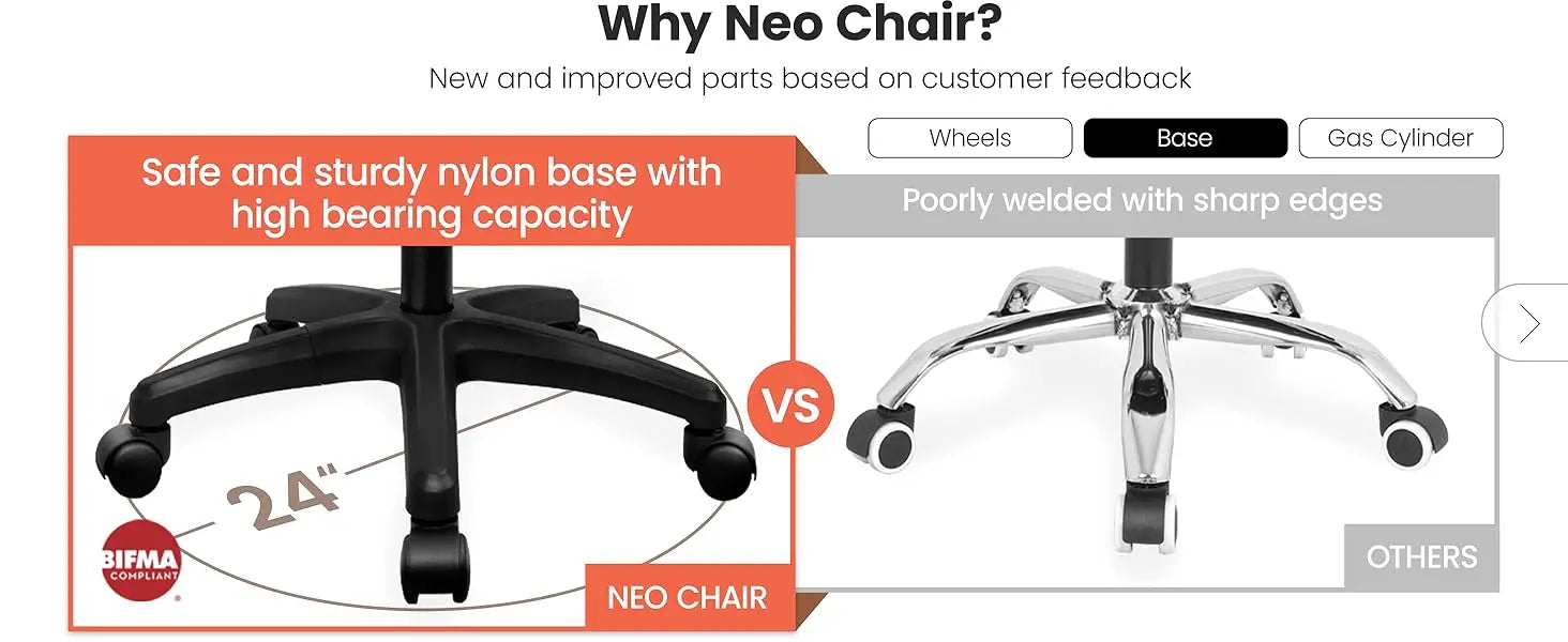 Black Mesh Office Chair with Lumbar Support, Swivel & Adjustable Height