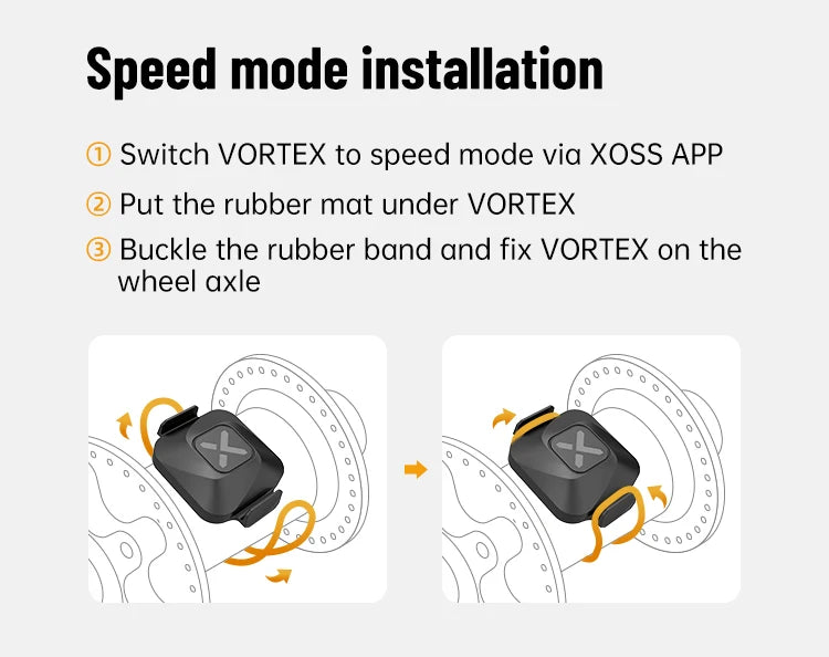 XOSS Vortex Speed Cadence Sensor for Bicycle Computer IPX7 Waterproof 300Hrs Battery Life Bluetooth ANT+ Bike Accessories MTB