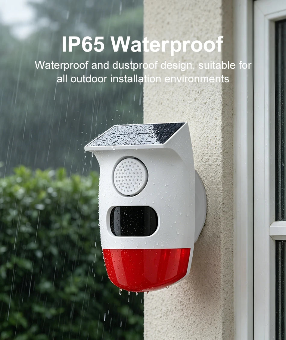 Solar Motion Sensor Alarm with 120dB Siren