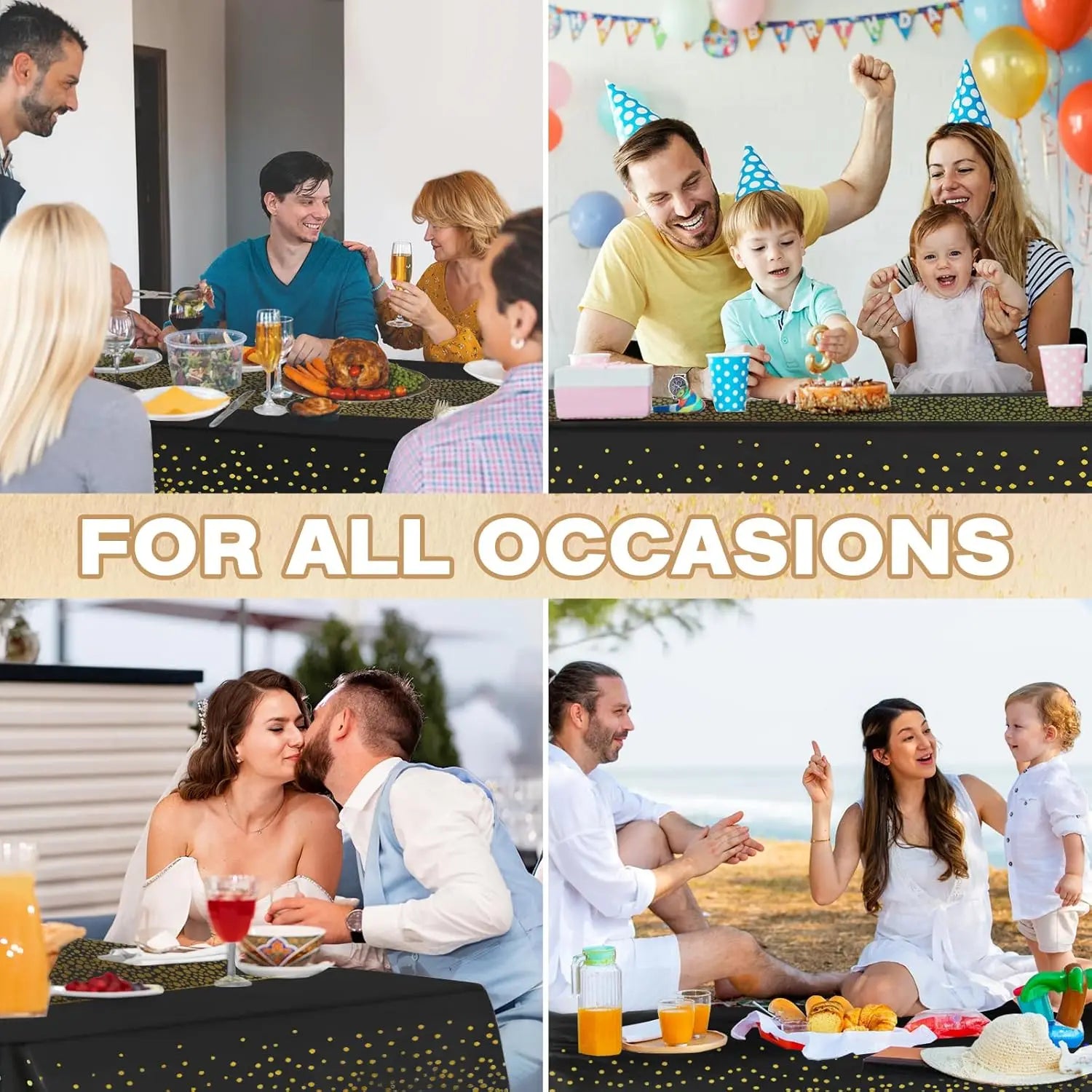 Disposable Table Cloth Plastic Tablecloths Party Table Cover for Graduations Birthday Thanksgiving Holloween Wedding Outdoor BBQ