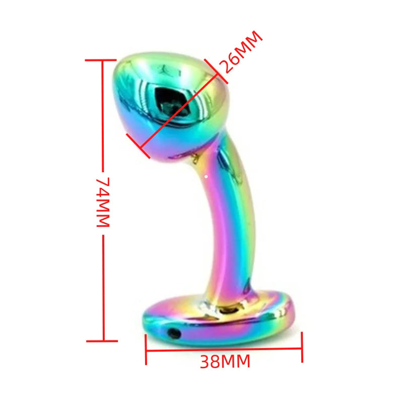 Small Size Metal Anal Beads Butt Plug Mini Rainbow Rose gold Butt Plug Crystal Jewelry Trainer Anal Dildo Masturbation Sex Toy