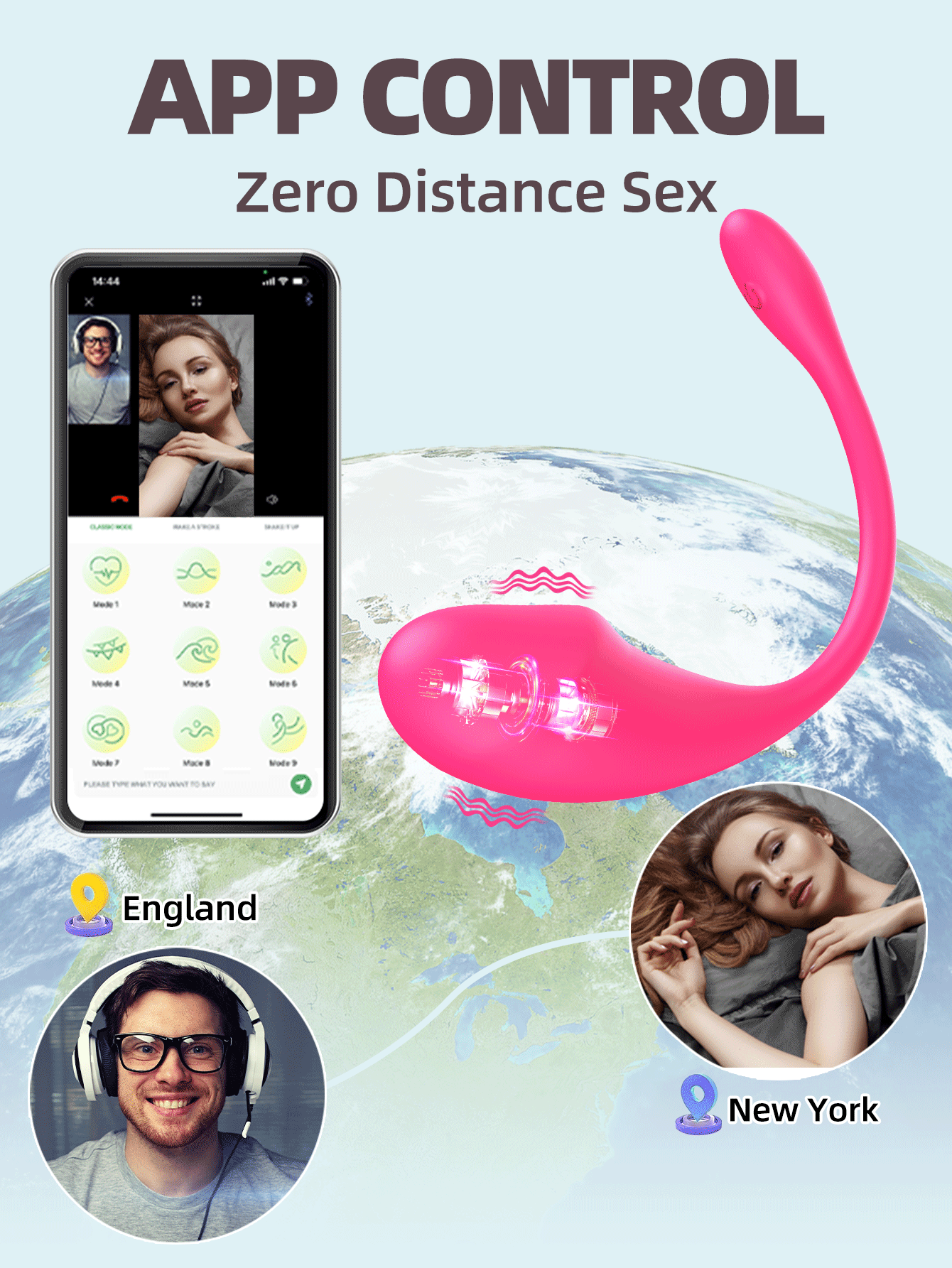 Gizli Zevk İçin Kablosuz Bluetooth Uygulamalı Vibratör