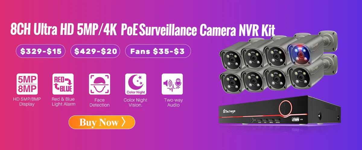 4K POE Security Camera with Human Detection, Color Night Vision & Two-Way Audio