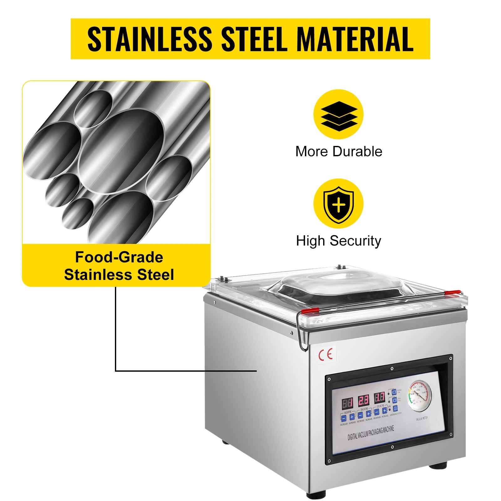 DZ-260C Chamber Vacuum Sealer 31cm Digital Food Packing Machine